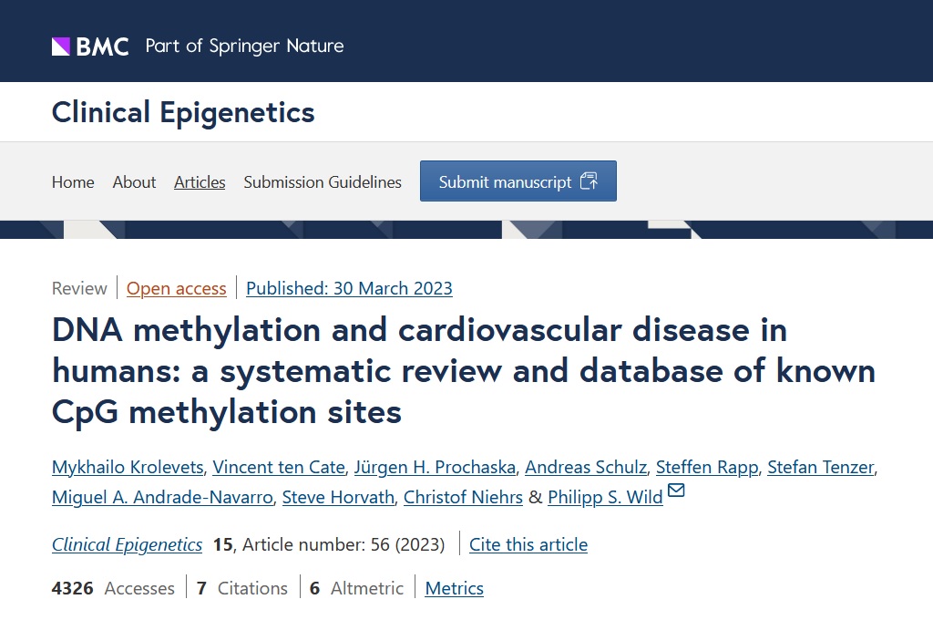 Sharing references: The relationship between DNA methylation and cardiovascular disease